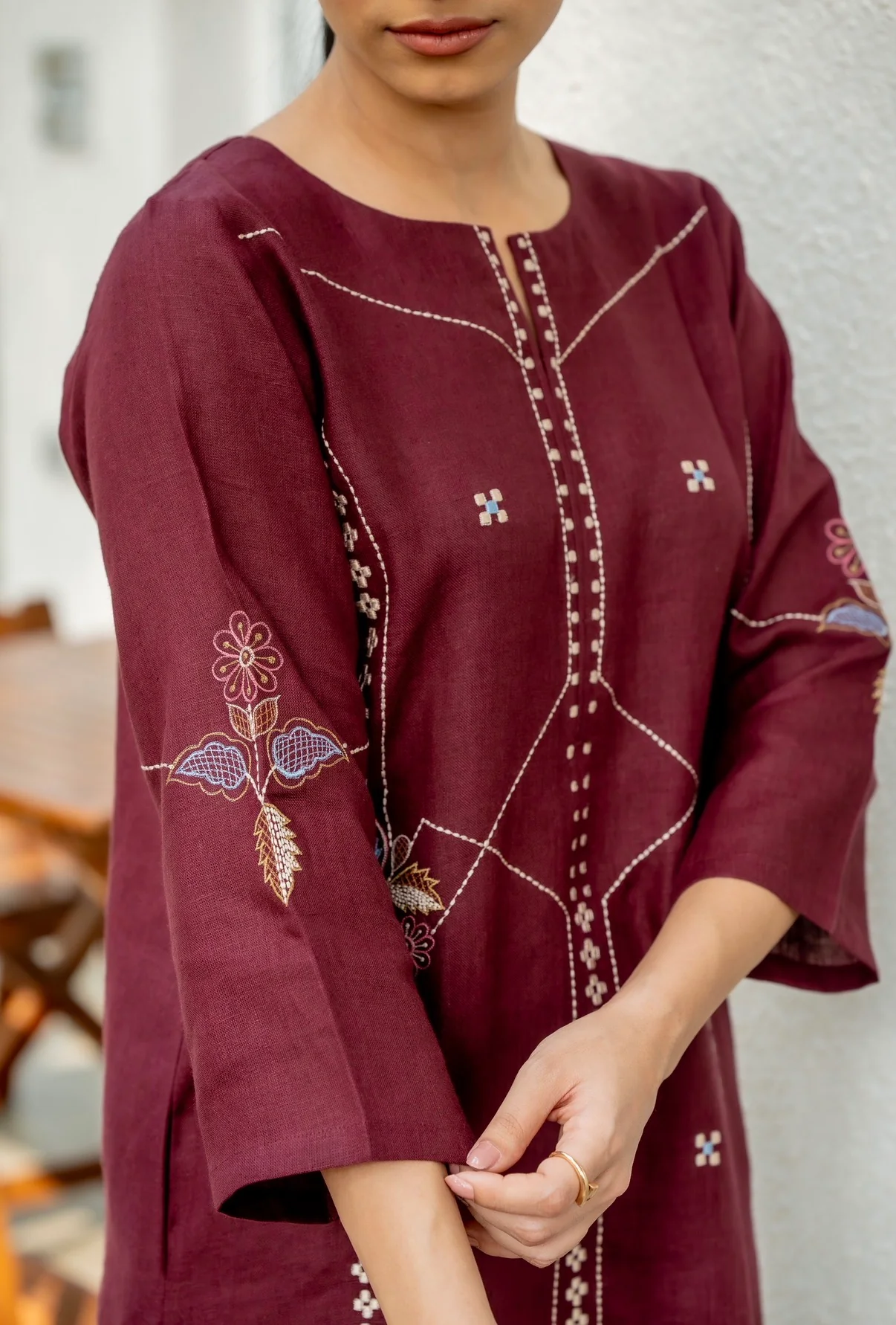 Deep Wine Linen Pair - Image 4