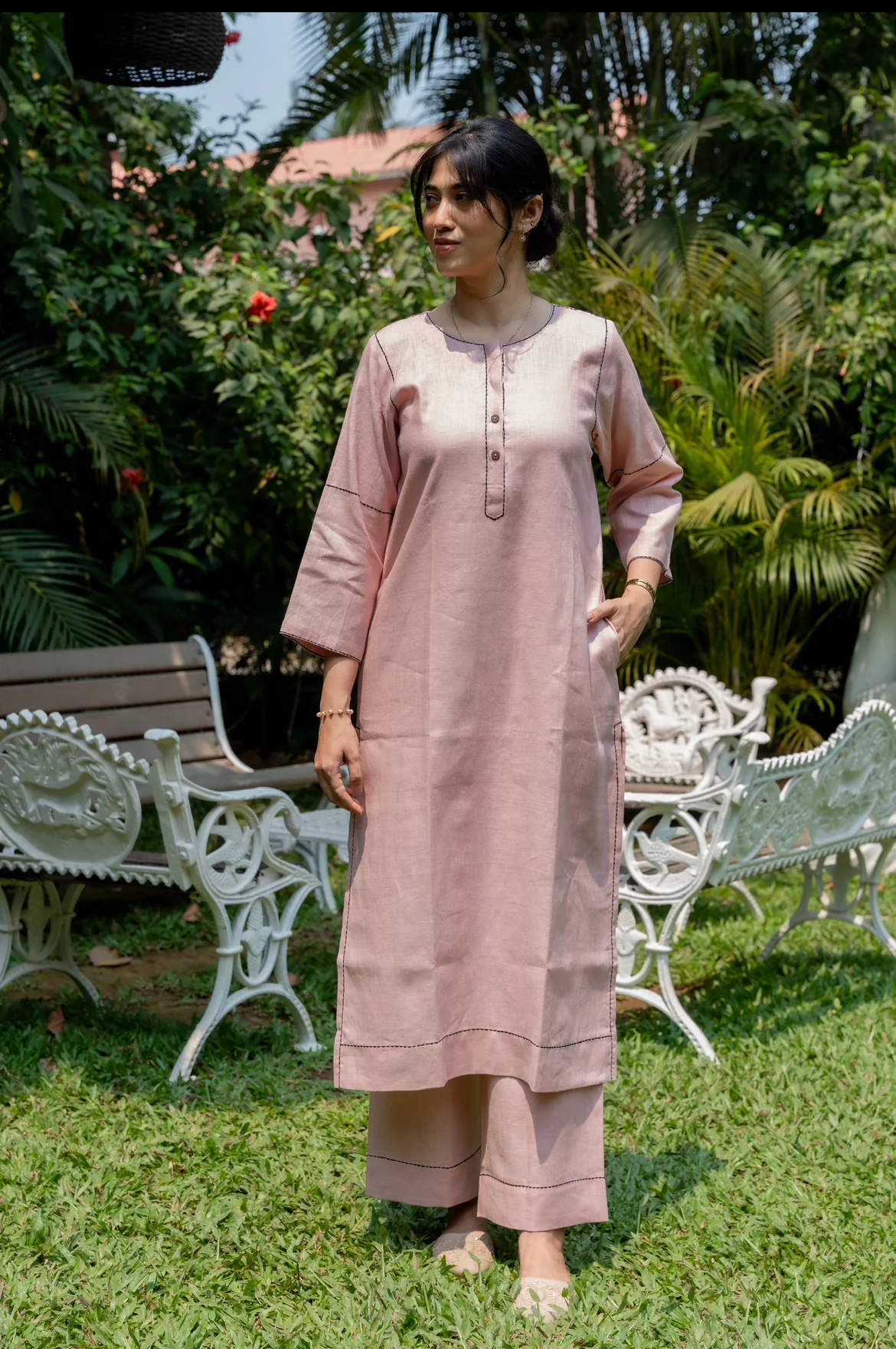 DUST PINK SAGA LINEN PAIR - Image 5