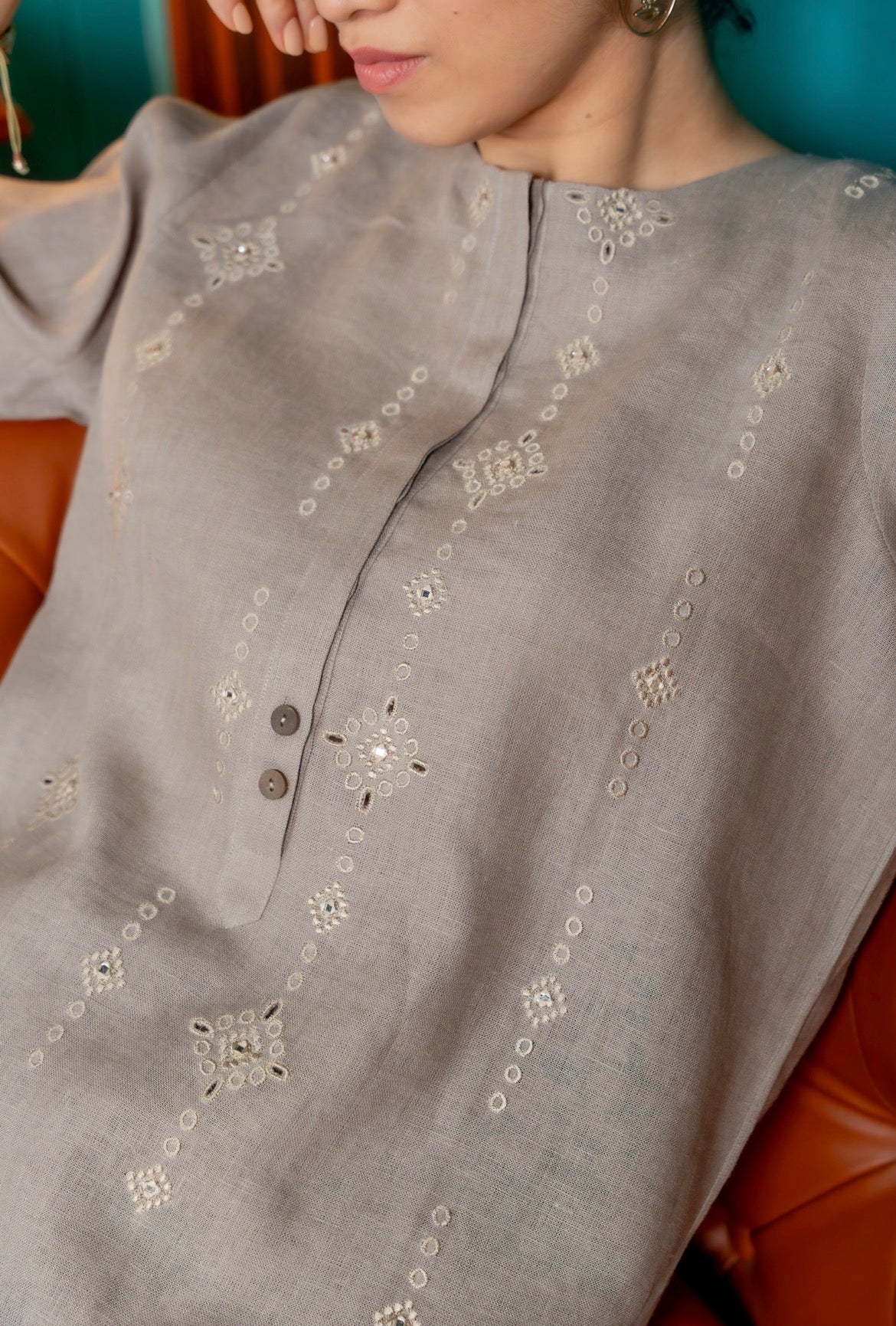 Fossil Grey Linen Pair - Image 4