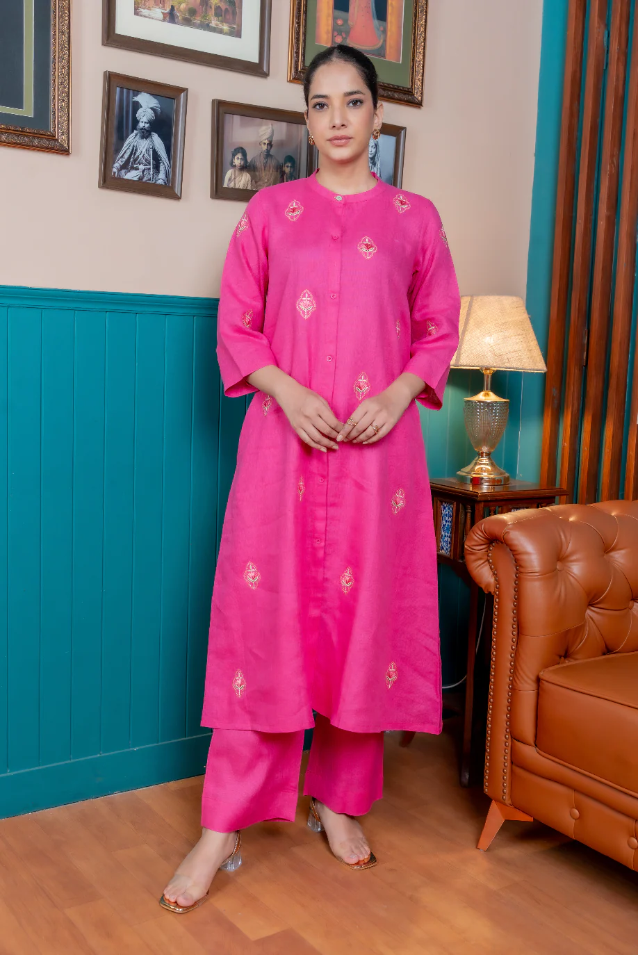 Magenta Pink Linen Pair - Image 6