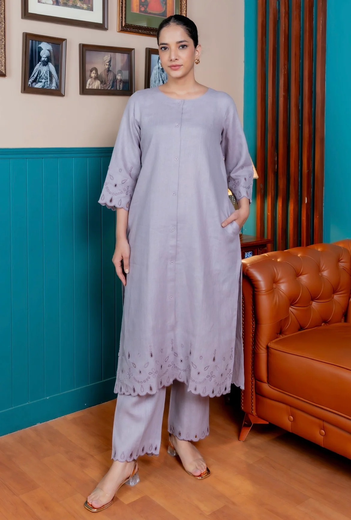 Heather Lilac Linen Pair - Image 5