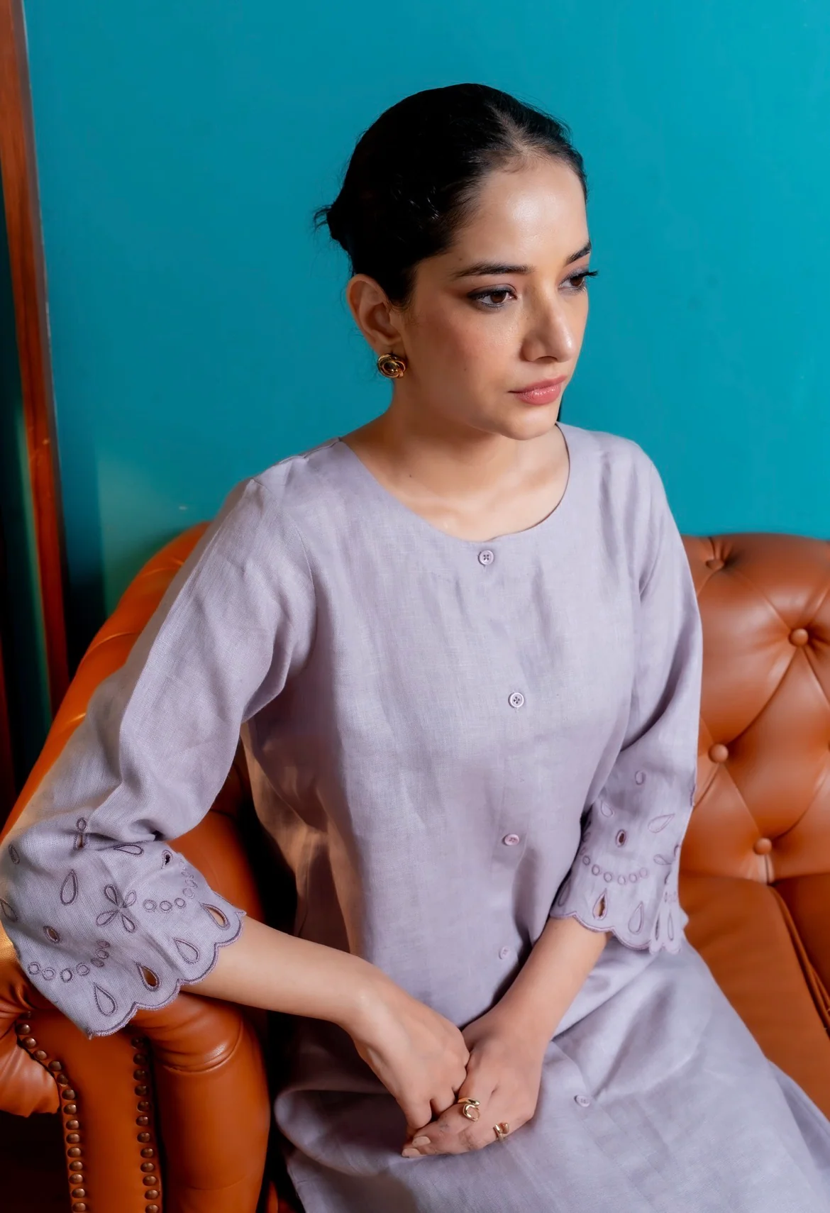 Heather Lilac Linen Pair - Image 6