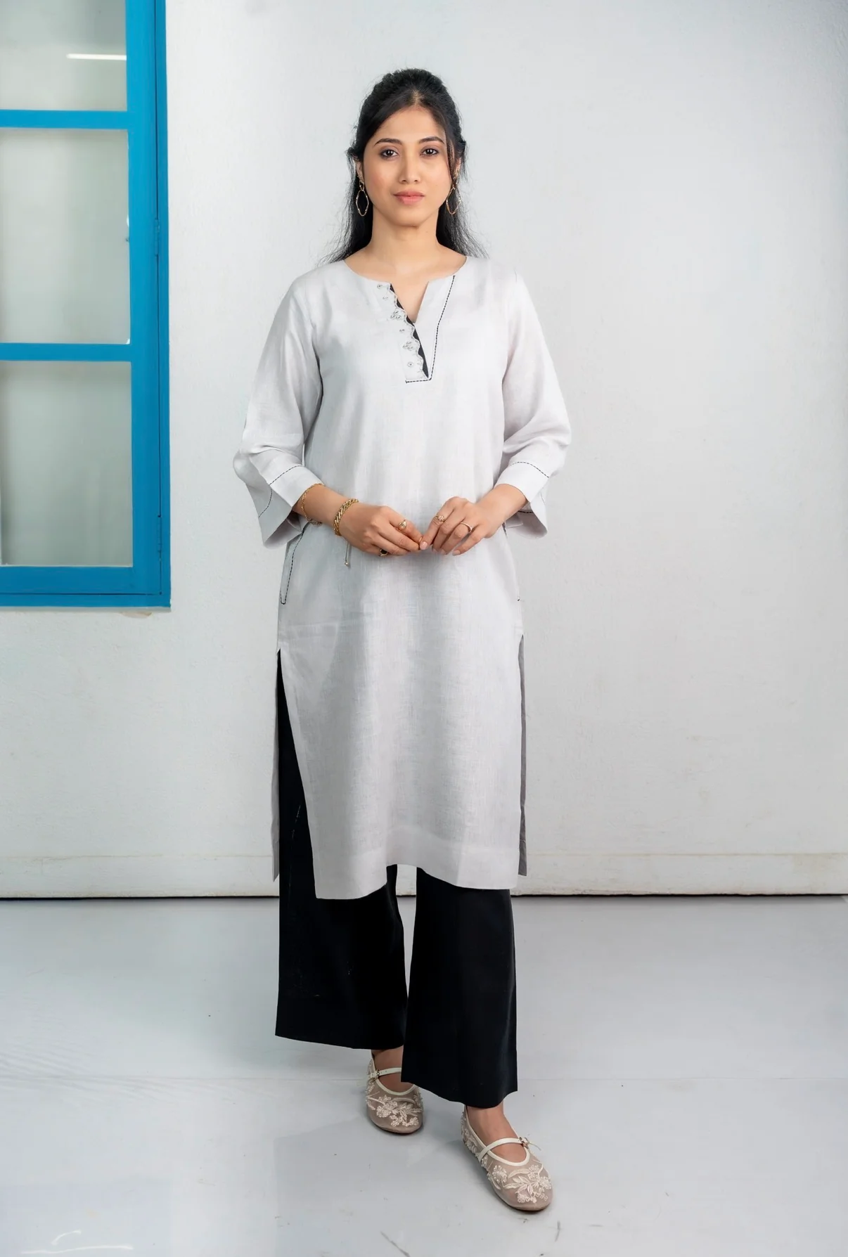 ICE GREY-BLACK LINEN PAIR - Image 7