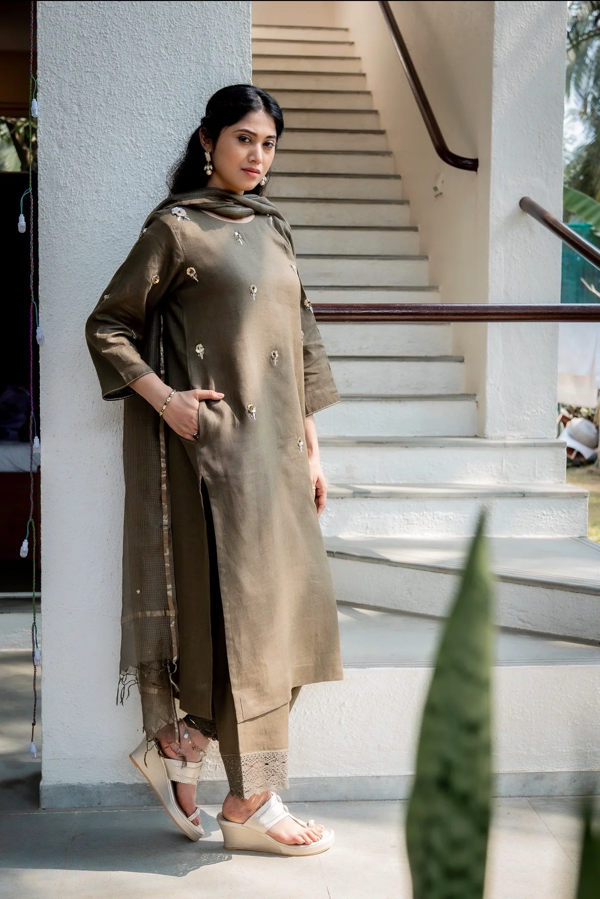 Jade Army Green Linen Set - Image 6