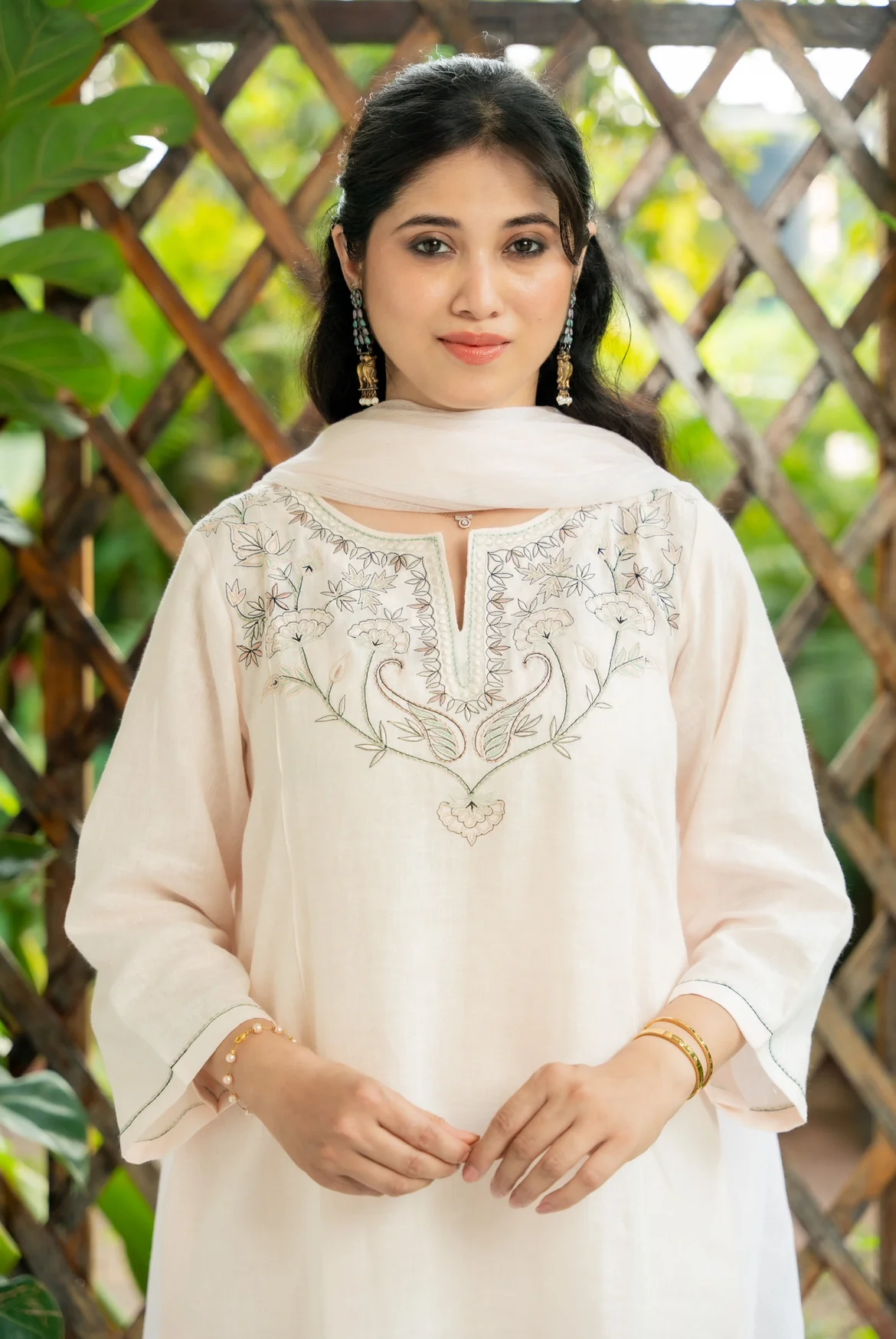 Butter Milk Linen Kurta Set - Image 5