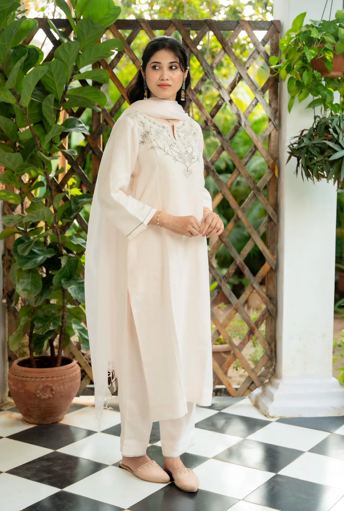 Butter Milk Linen Kurta Set - Image 6