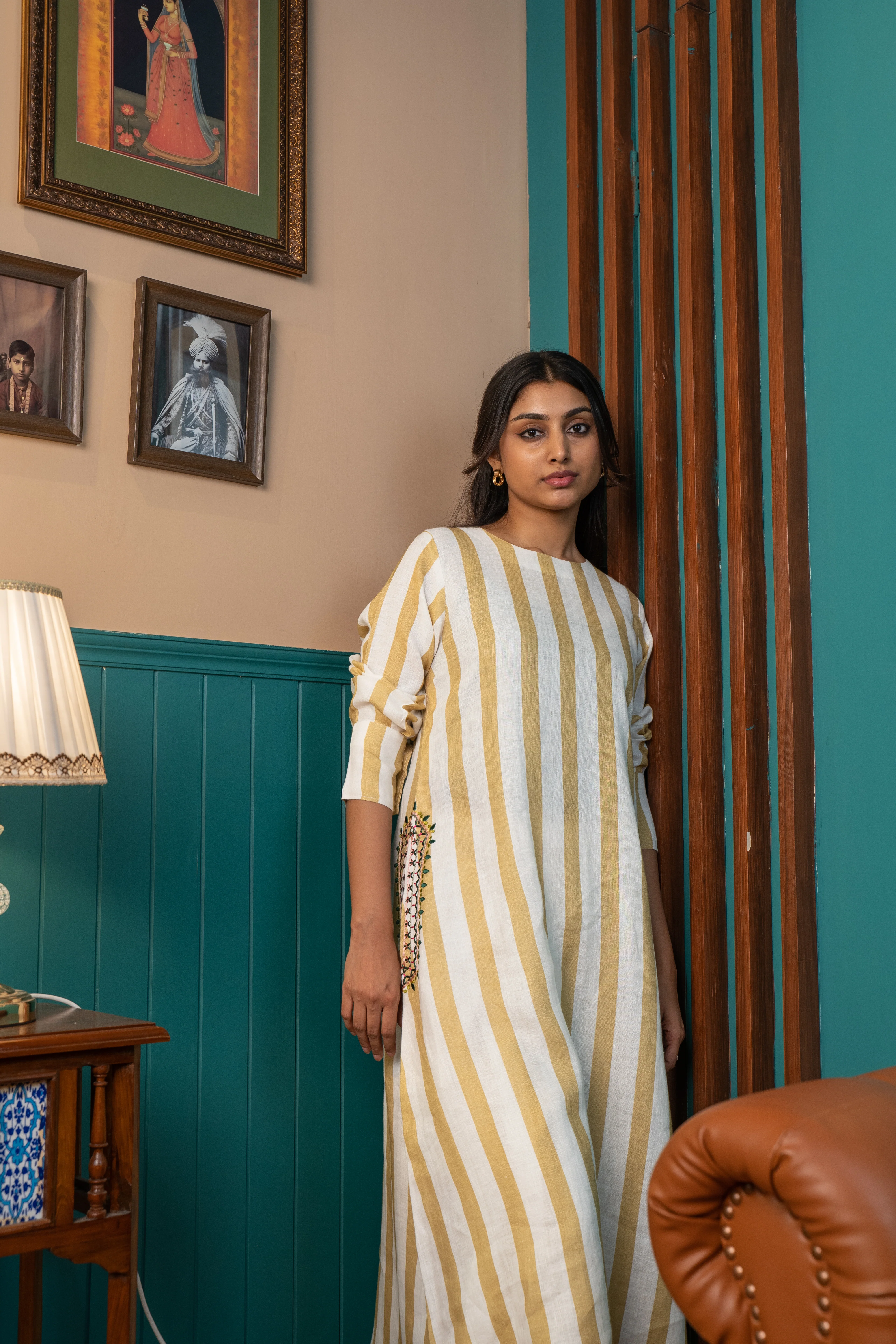 MUSTARD STRIPE LINEN PAIR - Image 5