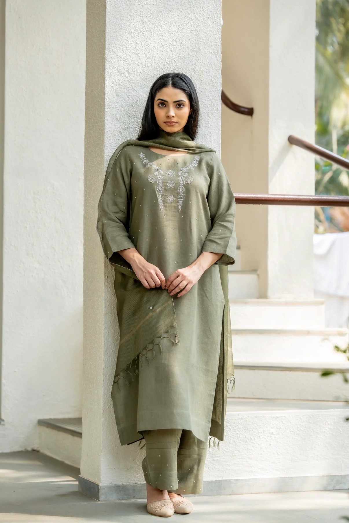 Olive Green Linen Set - Image 6