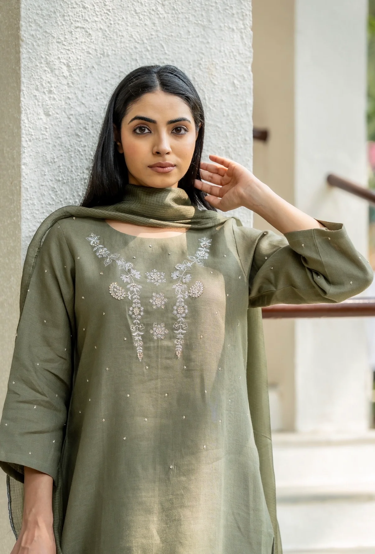 Olive Green Linen Set - Image 7