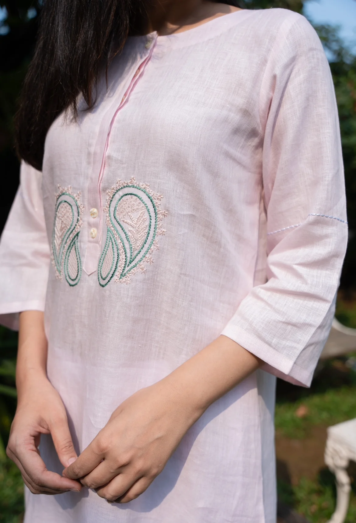 PASTEL PINK-WHITE LINEN PAIR - Image 6