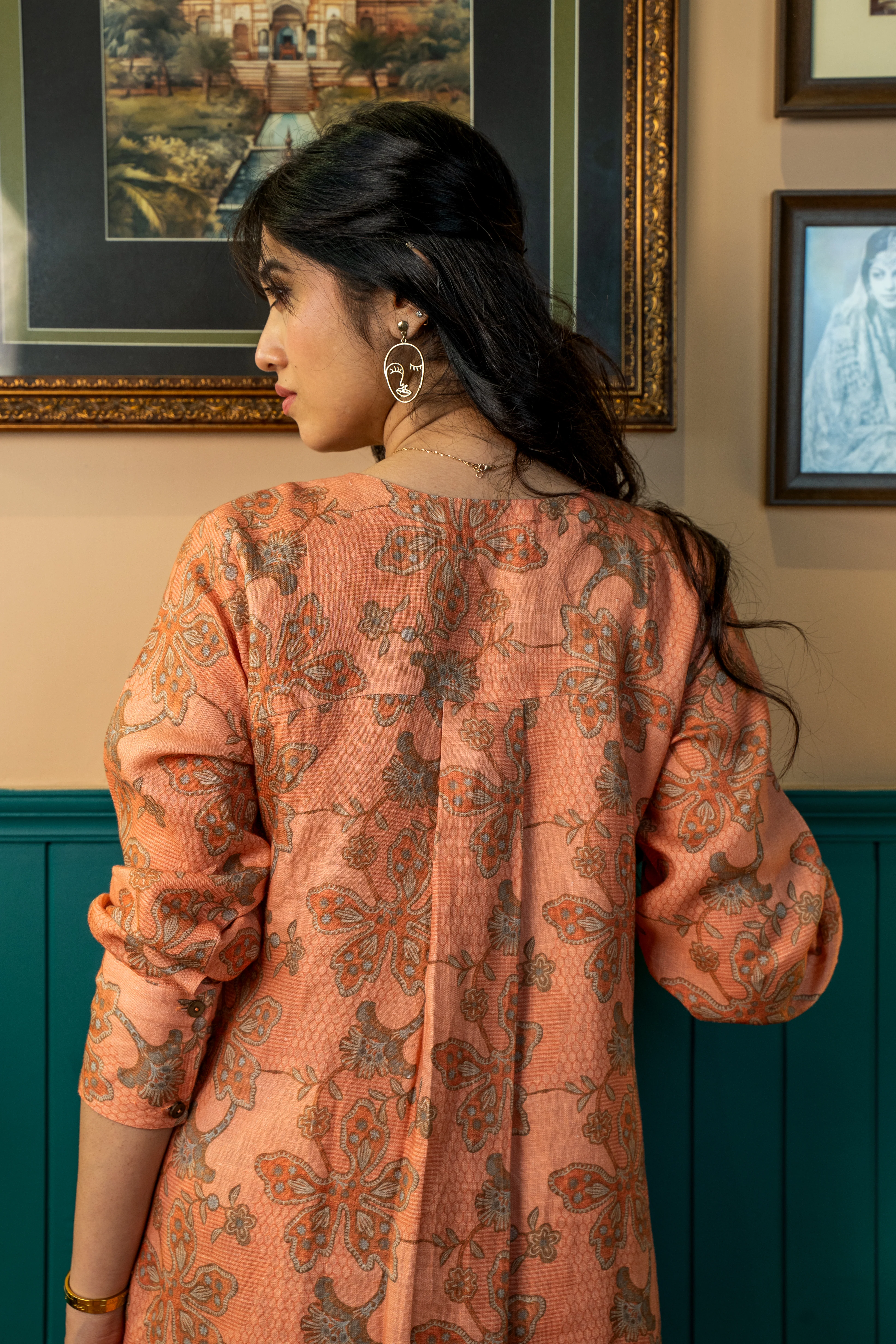 PEACH PRINTED LINEN PAIR - Image 4