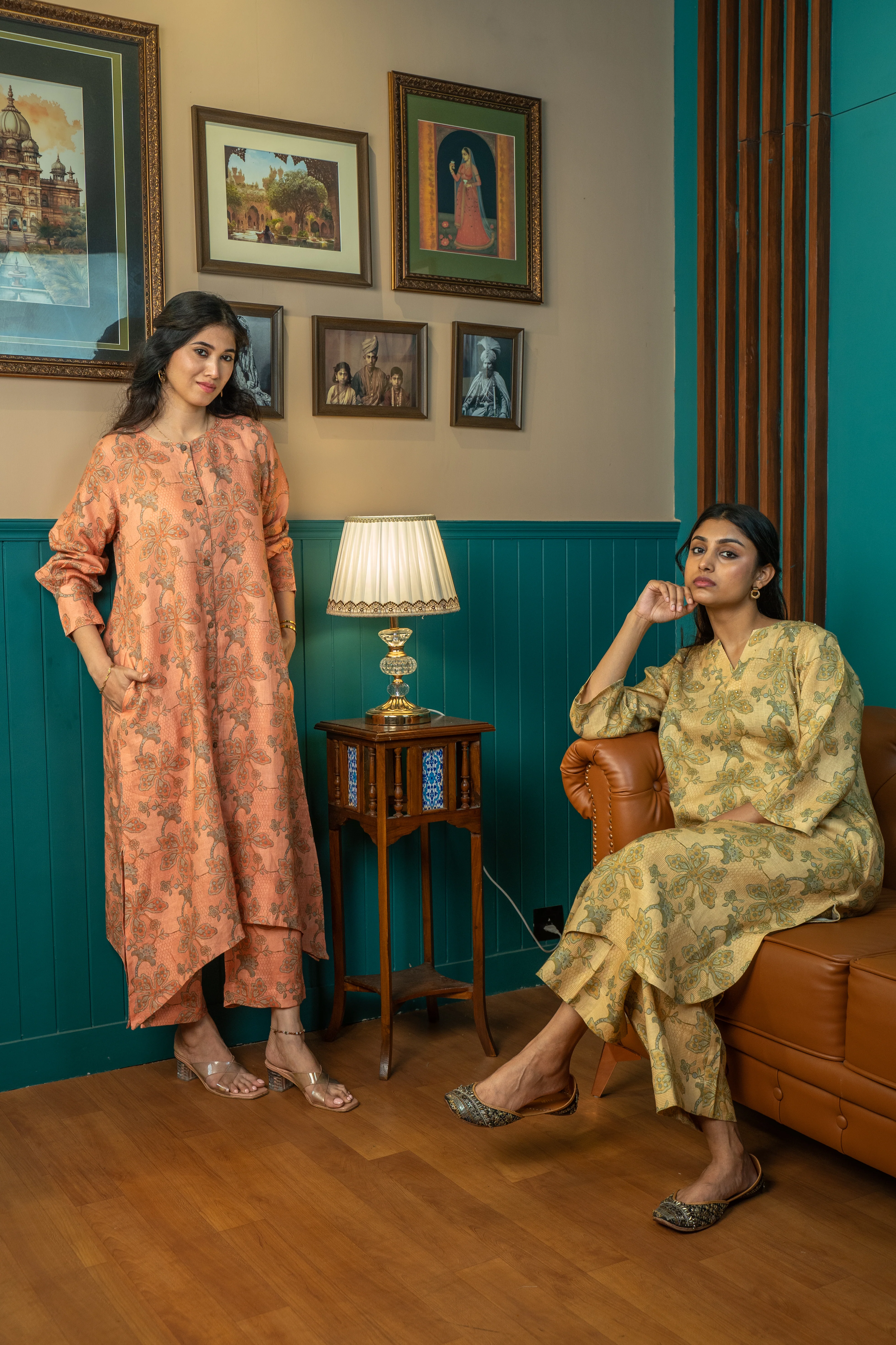 PEACH PRINTED LINEN PAIR - Image 6