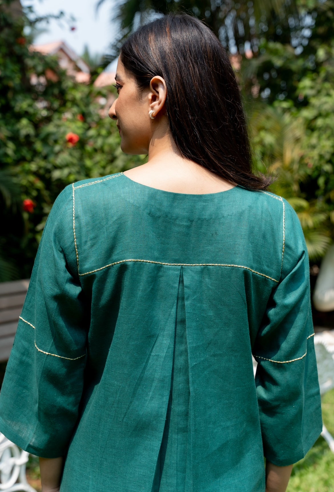 PINE GREEN LINEN PAIR - Image 3