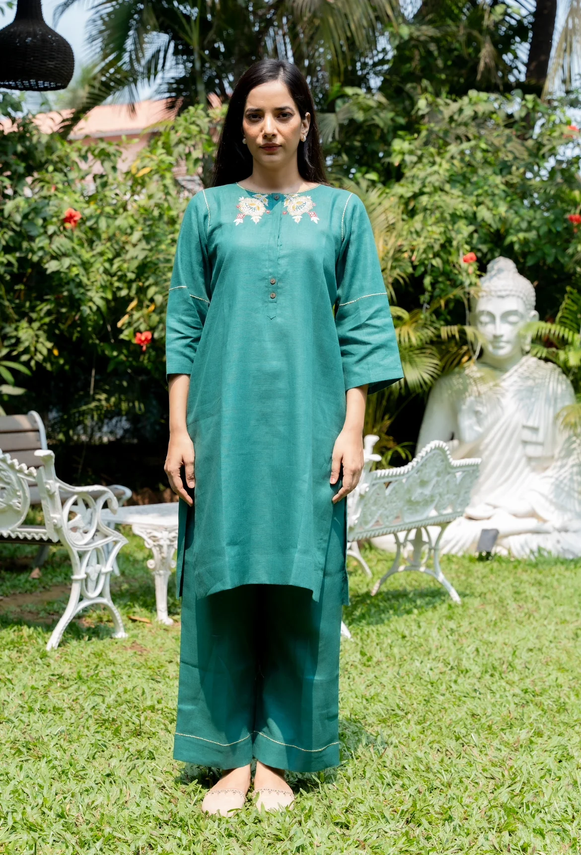 PINE GREEN LINEN PAIR - Image 6