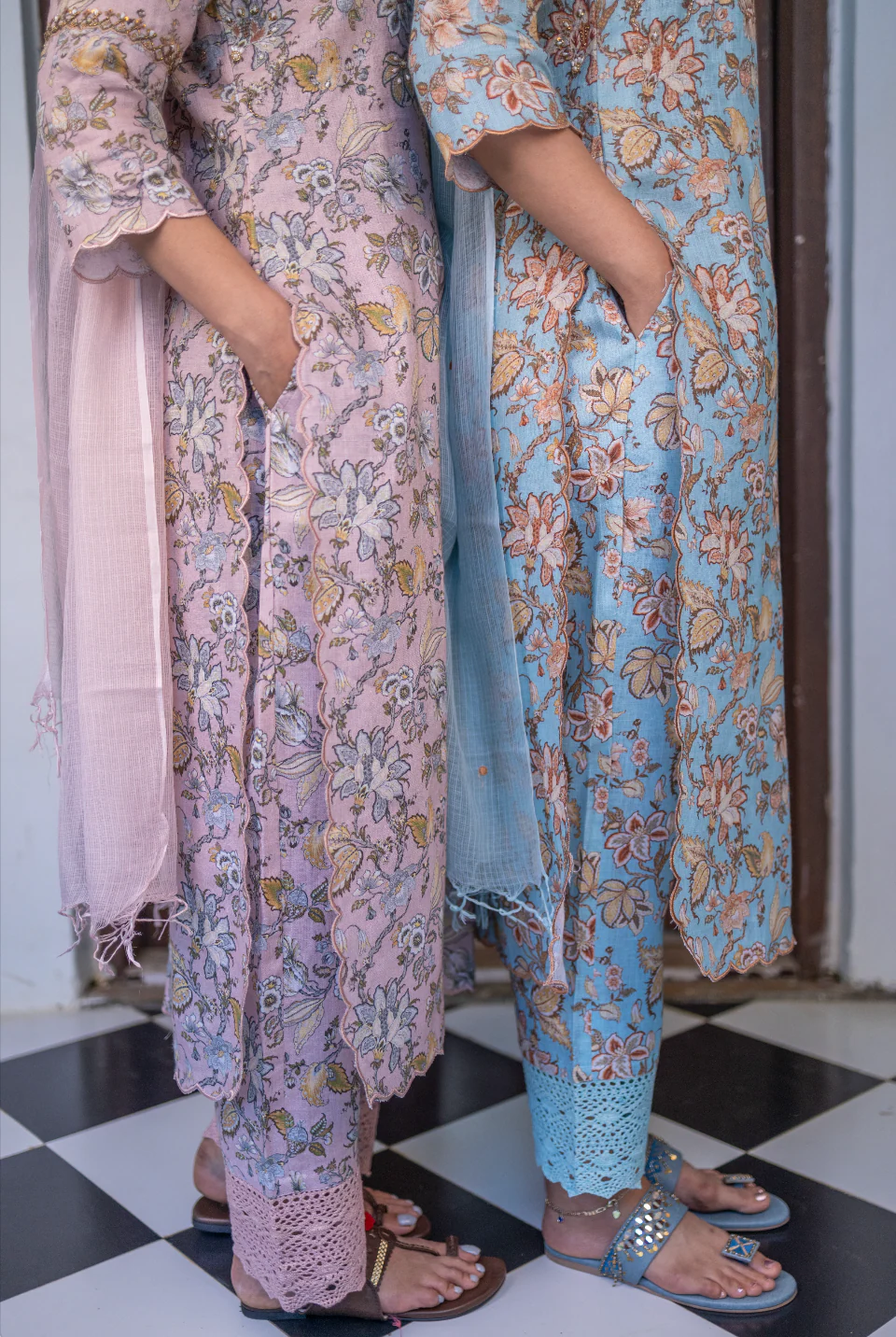 POWDER BLUE FLORAL LINEN SET - Image 3