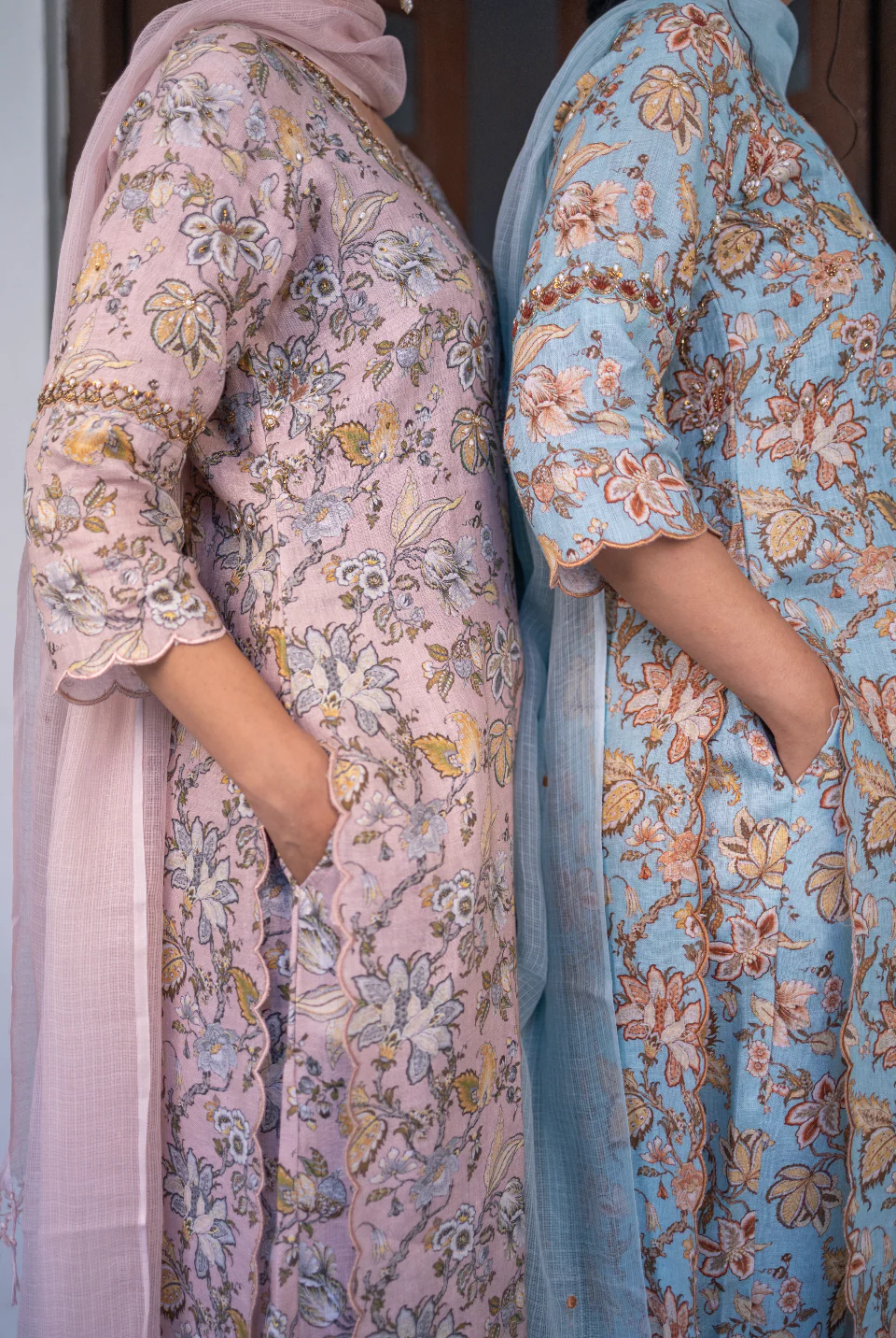 POWDER BLUE FLORAL LINEN SET - Image 7