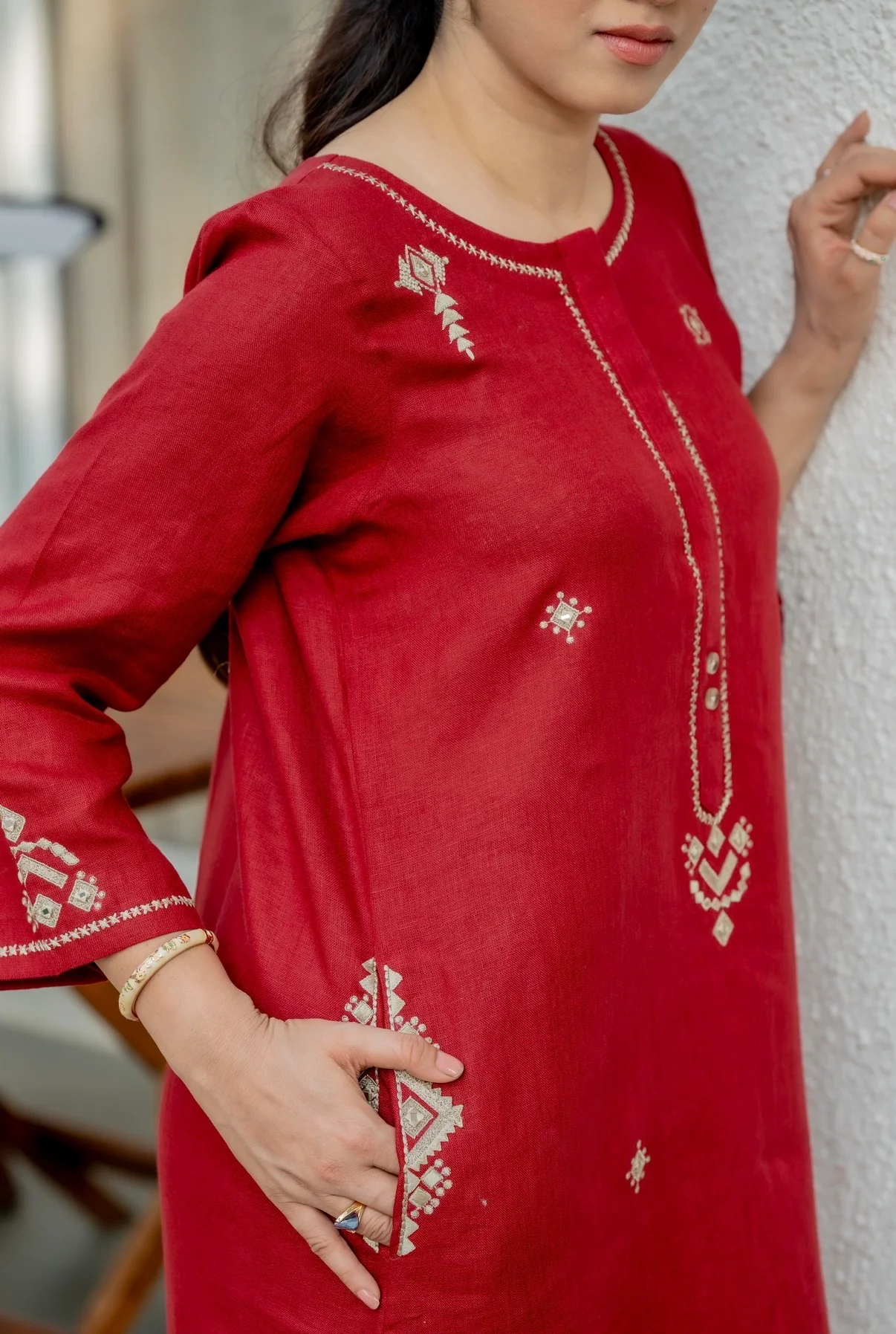 Ruby Red Linen Pair - Image 5