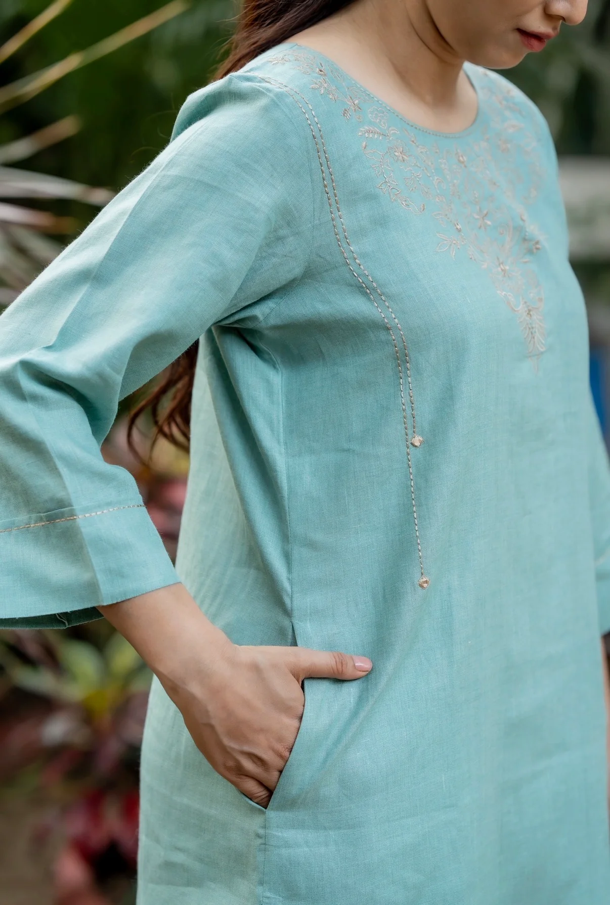 Seagreen Beige Linen Pair - Image 3