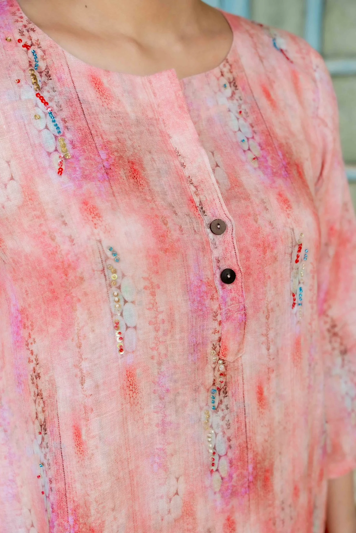 SHIBORI PINK LINEN PAIR - Image 5