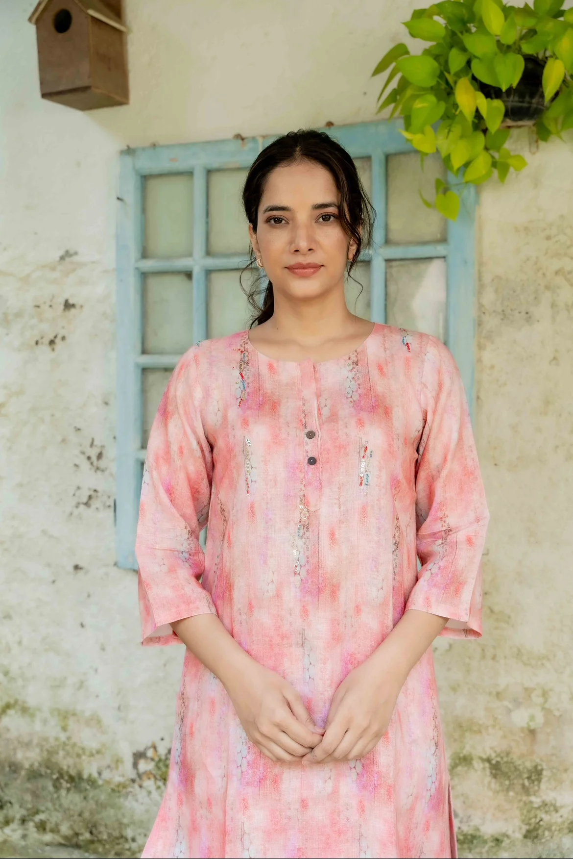 SHIBORI PINK LINEN PAIR - Image 6