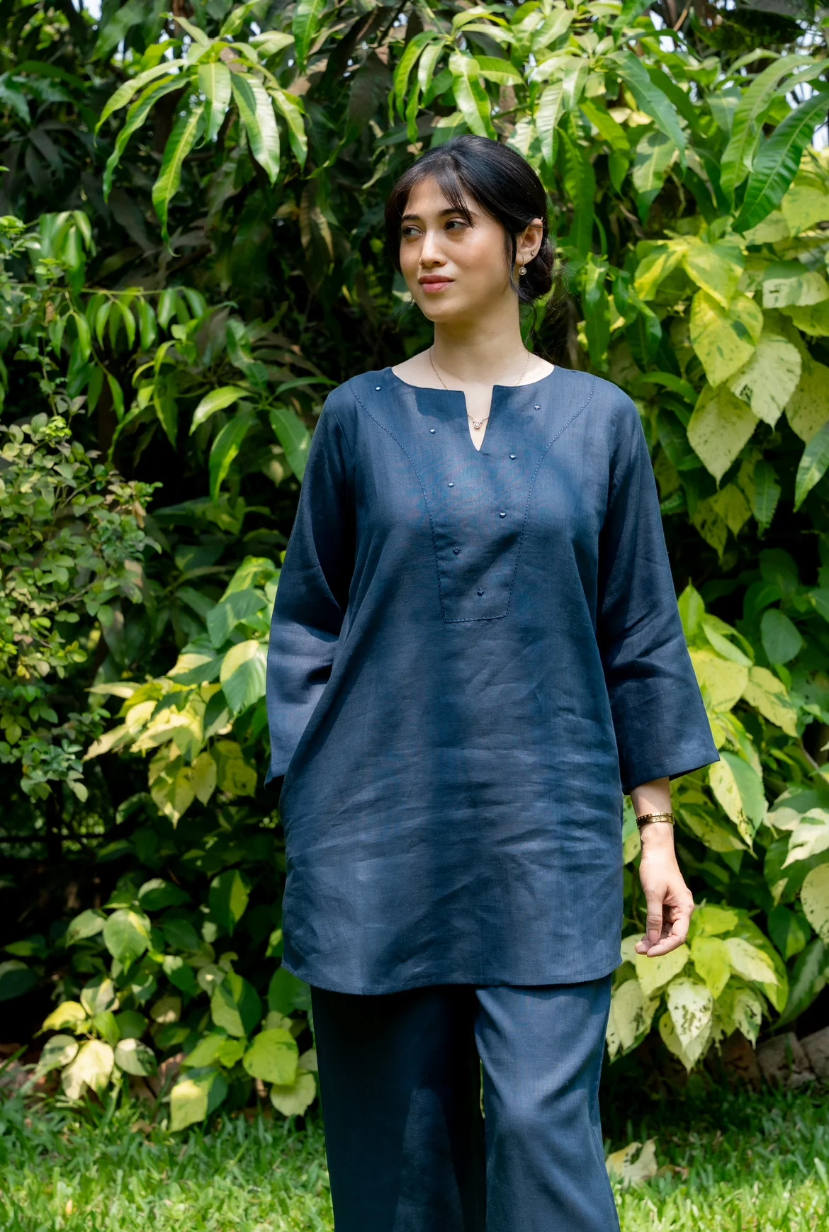 SPACE BLUE LINEN CO-ORD SET - Image 4