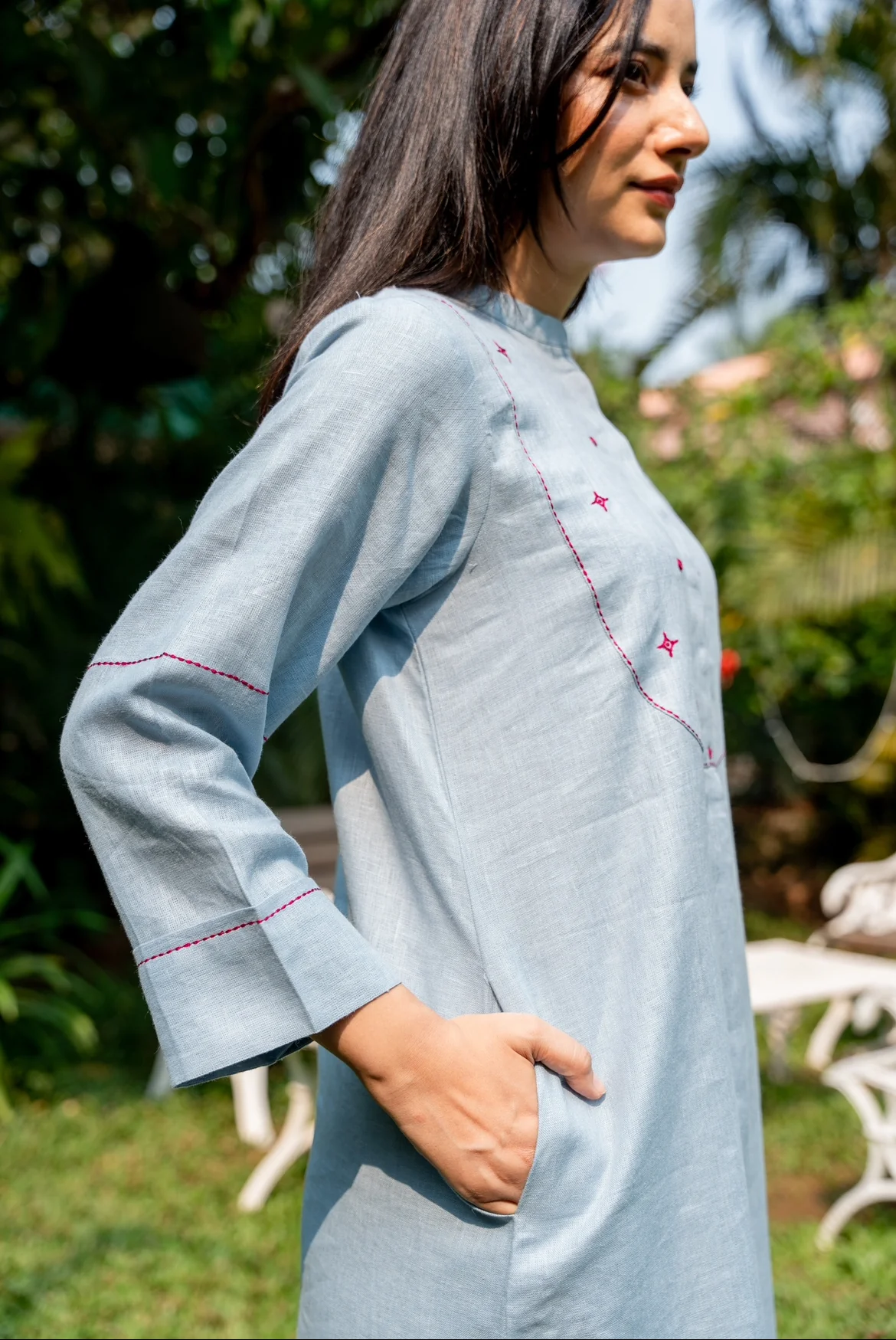 STONE BLUE LINEN PAIR - Image 4