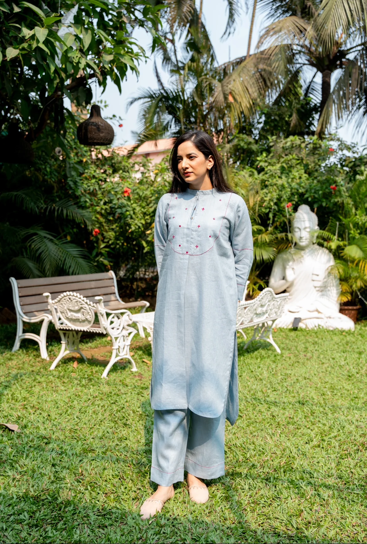 STONE BLUE LINEN PAIR - Image 7