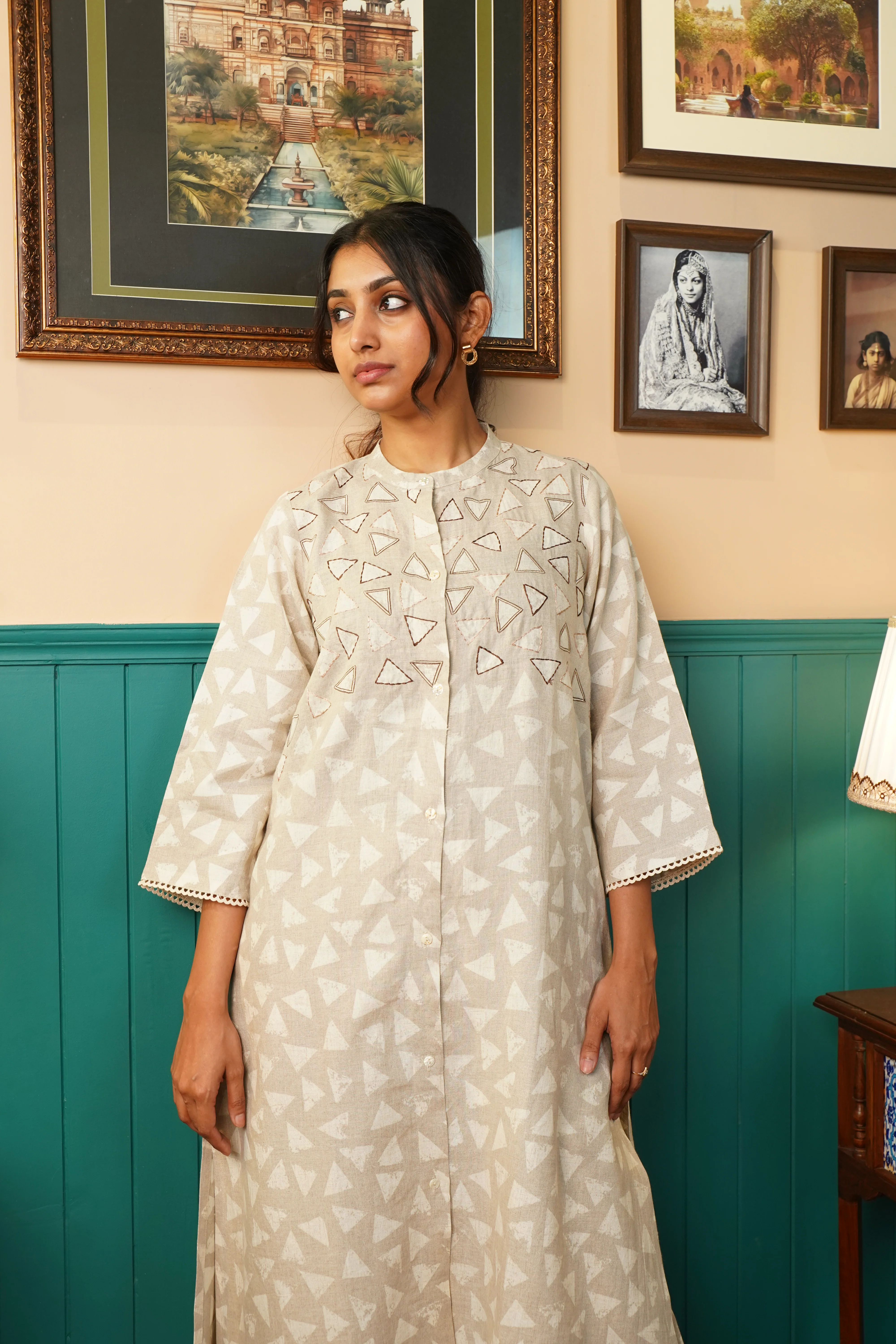 TRIANGLE NATURAL LINEN PAIR - Image 4