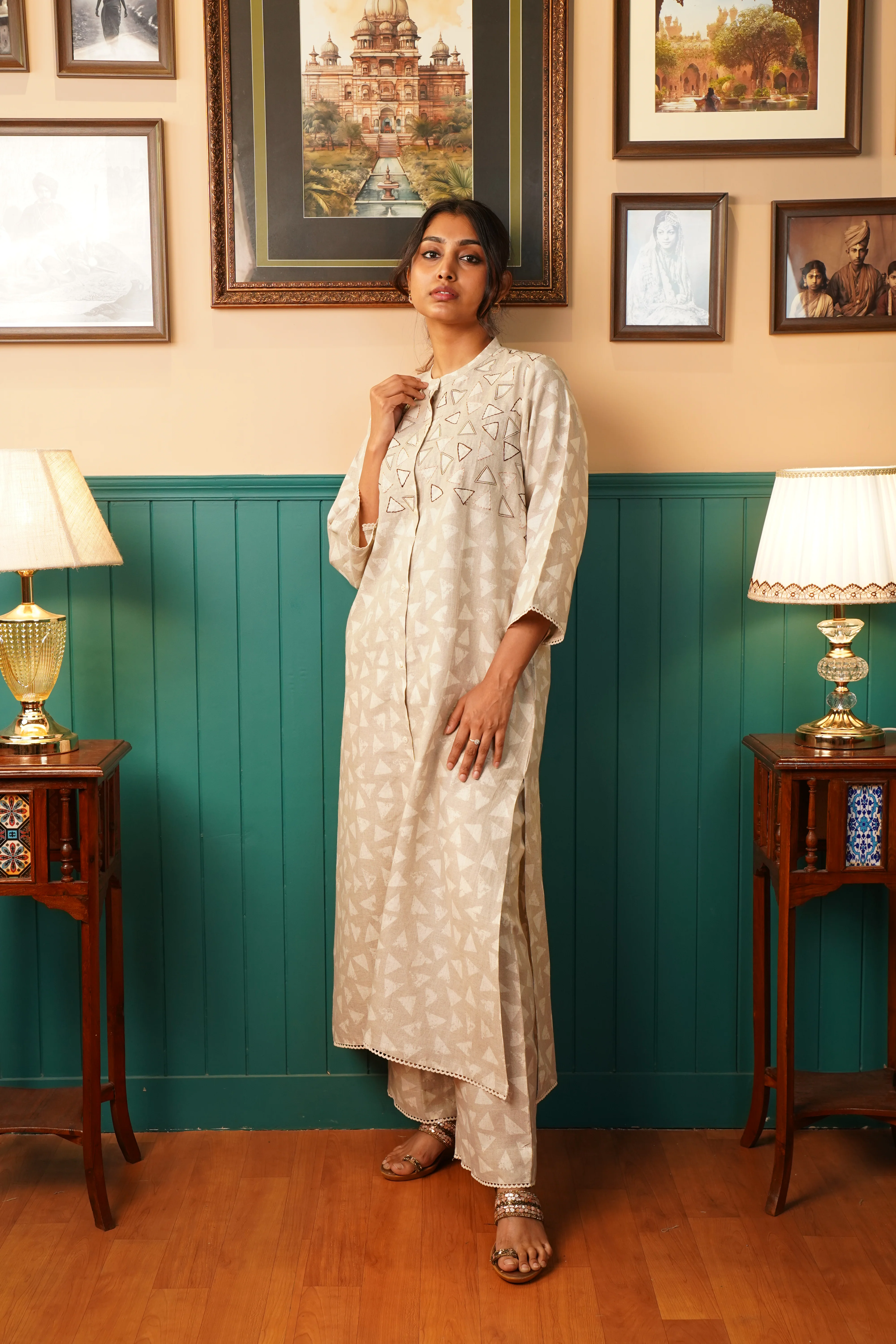 TRIANGLE NATURAL LINEN PAIR - Image 5