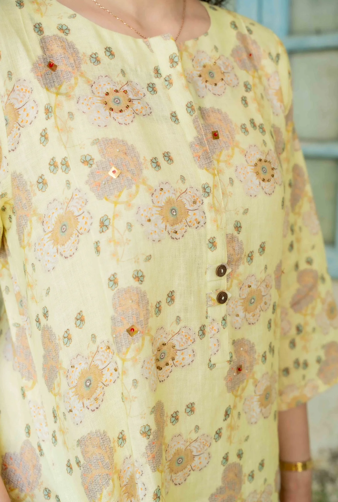 YELLOW IRIS LINEN PAIR - Image 5